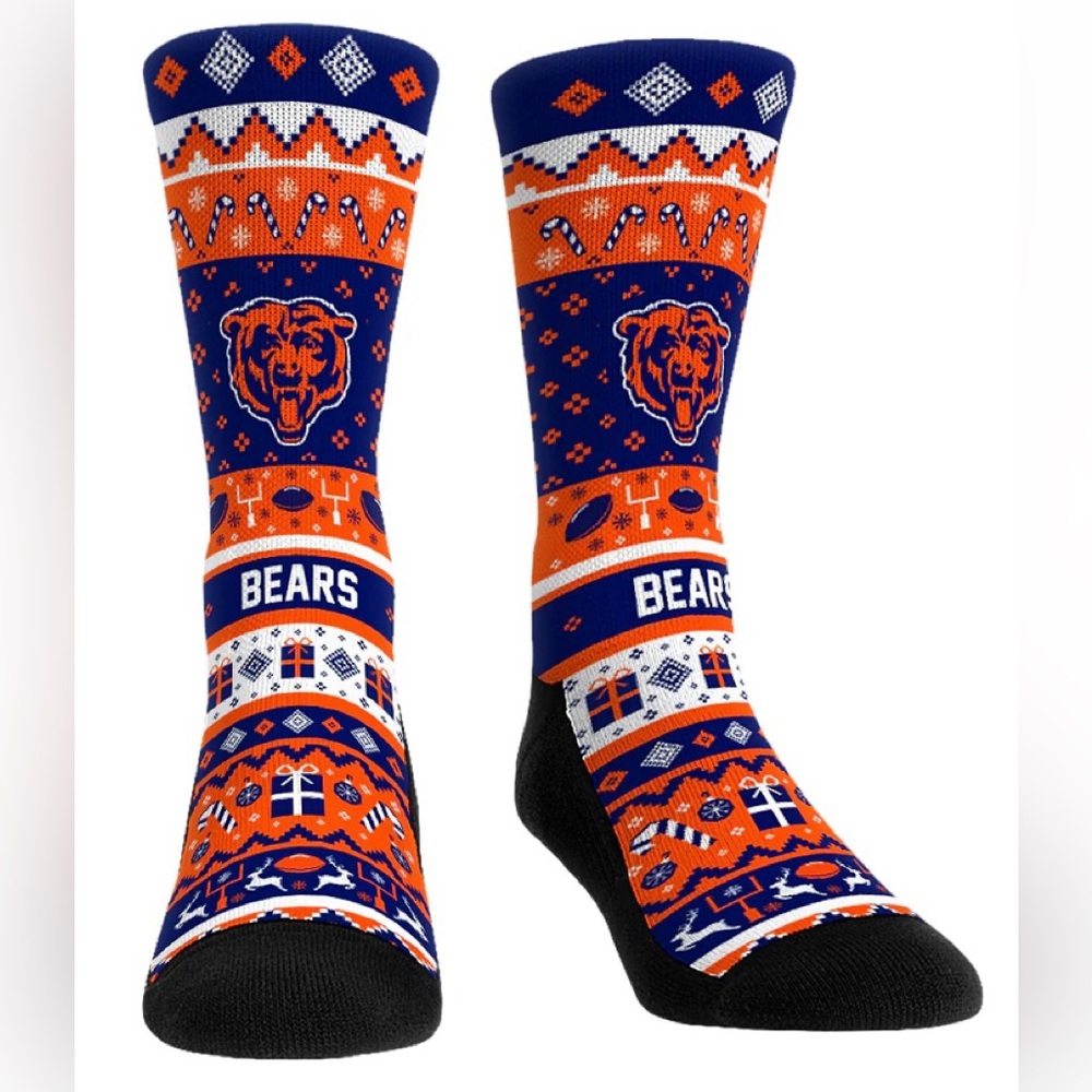 CHICAGO BEARS Tacky Ugly Sweater Socks Sz. Men’s L/XL 9-13